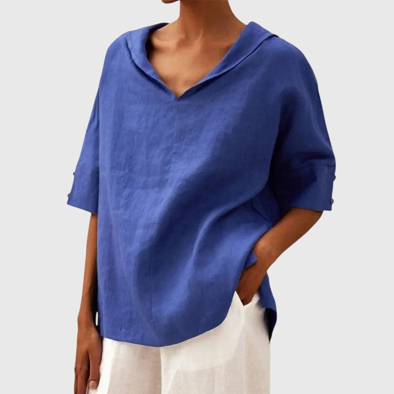 Women’s V-Neck Blouse with Lightweight Comfort