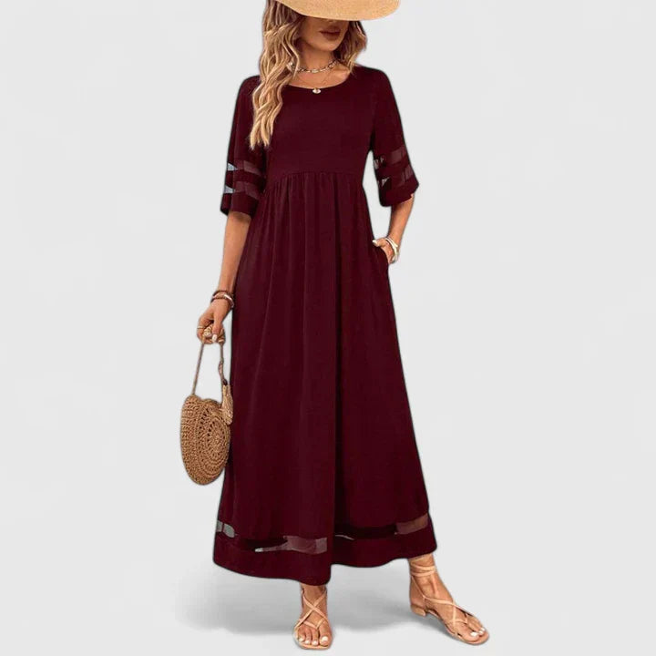 Women’s Elegant Midi Dress with Empire Waist