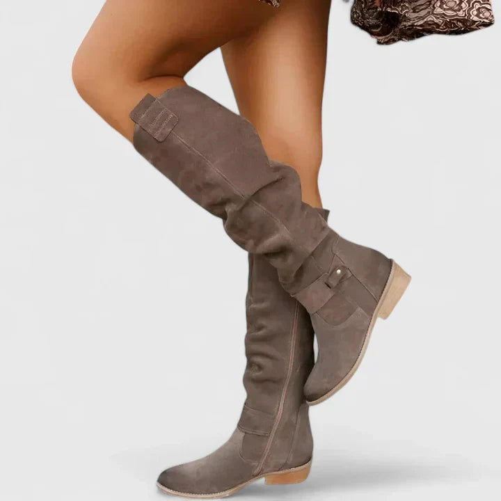 Women’s Knee-High Boots with Zipper