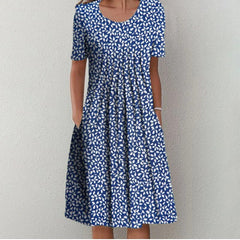 Women’s Vibrant Floral Dress with Pockets