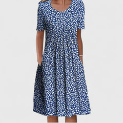 Women’s Vibrant Floral Dress with Pockets