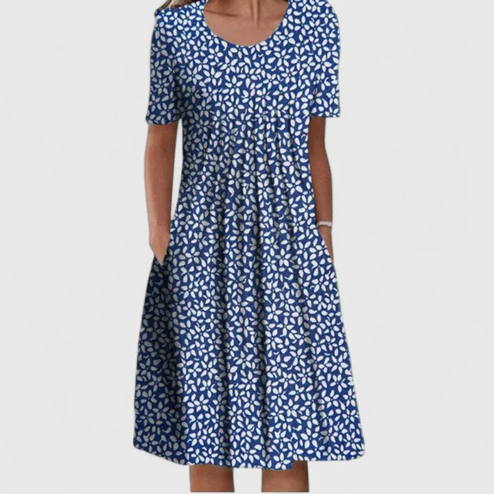 Women’s Vibrant Floral Dress with Pockets