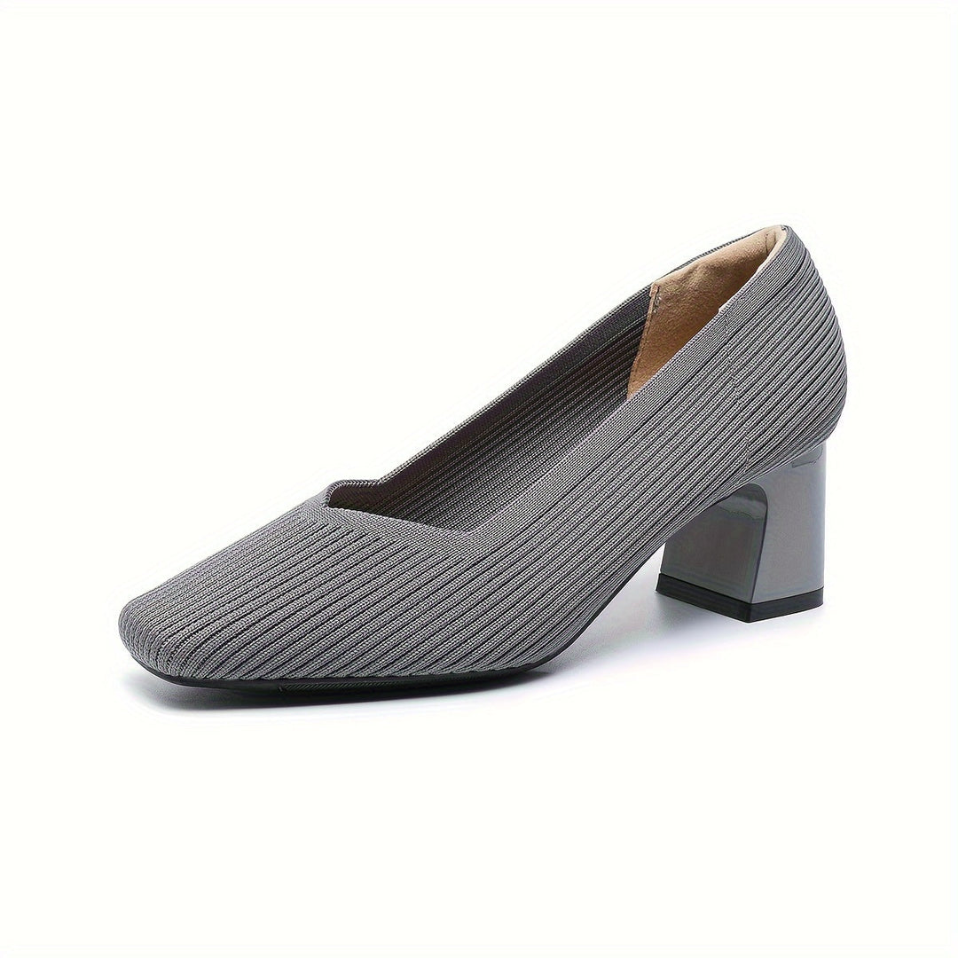 Women's Square Toe Chunky Low Heels