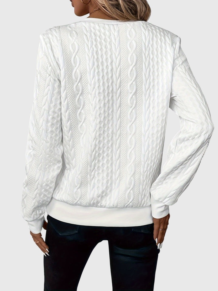 Nora | Women’s Cable Knit Sweater with Zipper