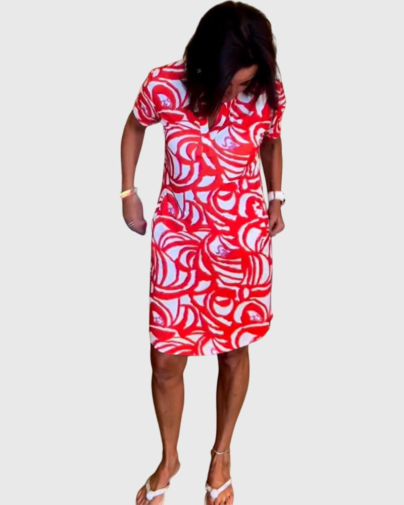 Elle | Women’s A-line Walk Dress with Airy Sleeves