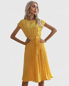 Women’s Polka Dot Dress with Waist Belt