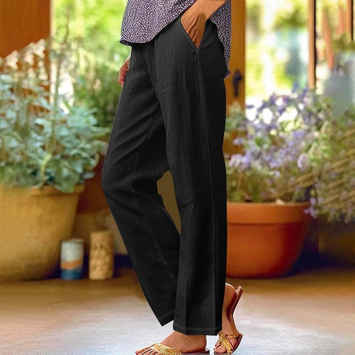 Women’s Relaxed Cropped Pants with Elastic Waistband