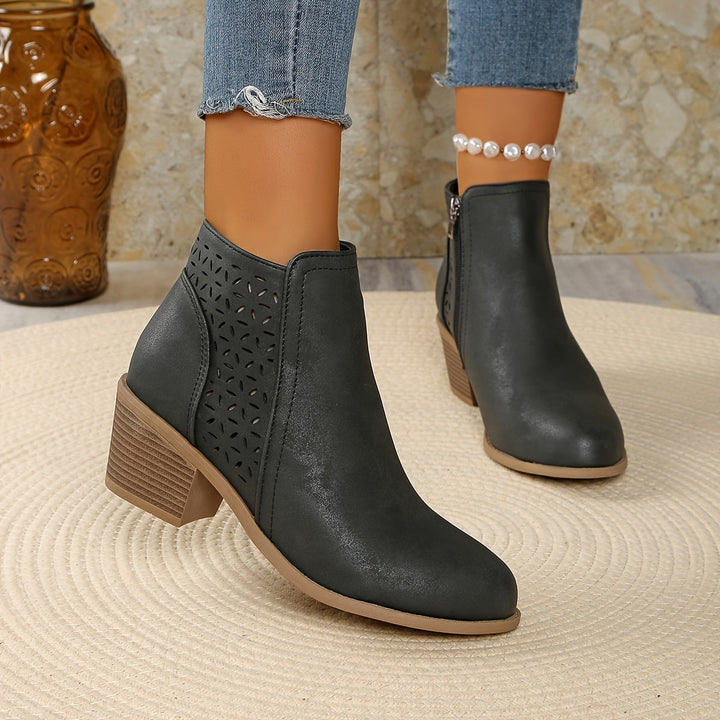 Women’s Ankle Boots with Perforated Panels