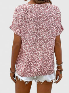 Women’s Floral Blouse with Button-Up Front