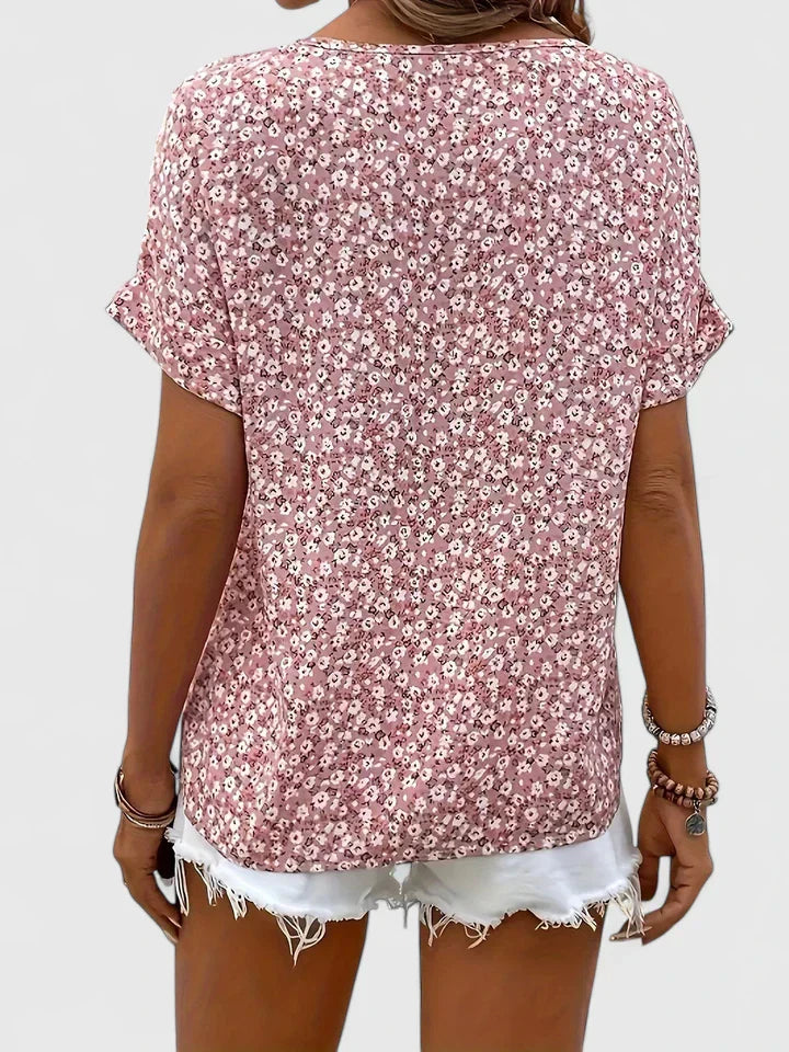 Women’s Floral Blouse with Button-Up Front