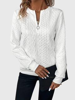 Nora | Women’s Cable Knit Sweater with Zipper