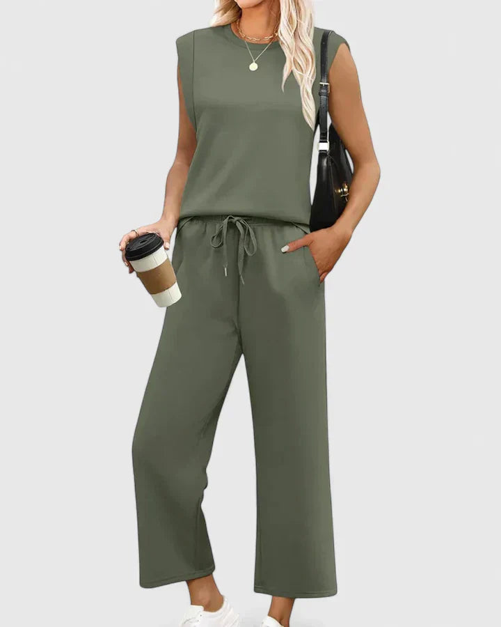 Women’s Comfortable Two-Piece Set with Drawstring Waist