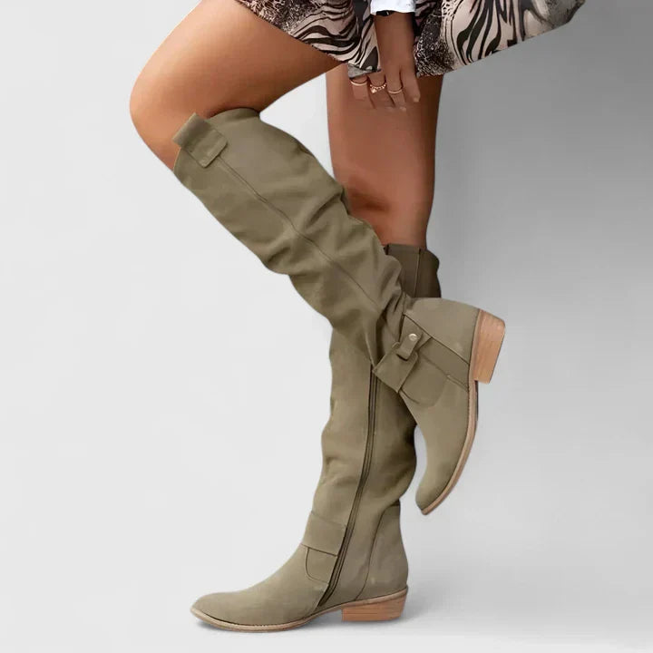 Women’s Knee-High Boots with Zipper