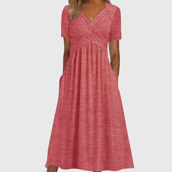 Women’s Crossed Bodice Dress with Pockets