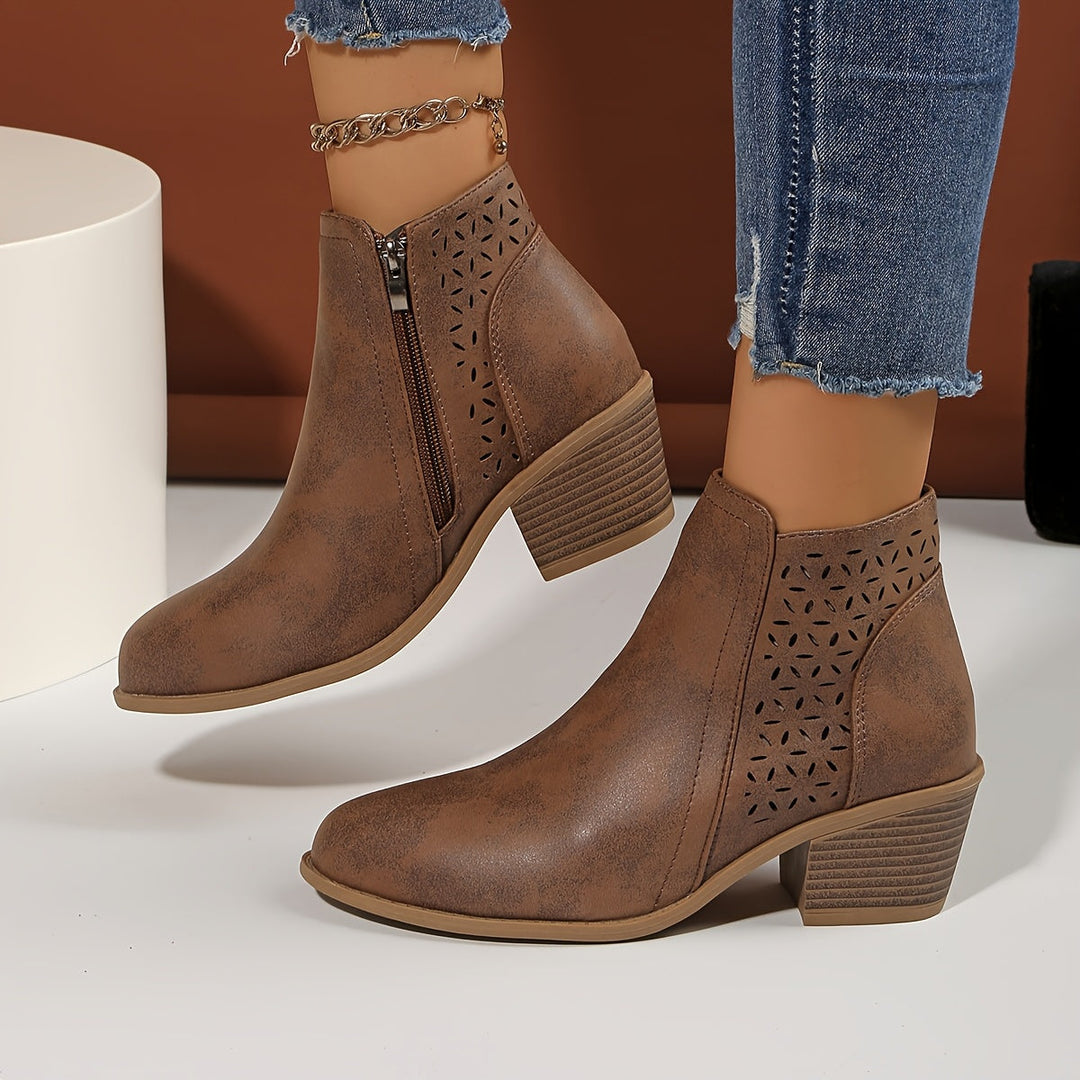 Women’s Ankle Boots with Perforated Panels