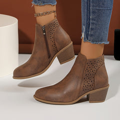 Women’s Ankle Boots with Perforated Panels