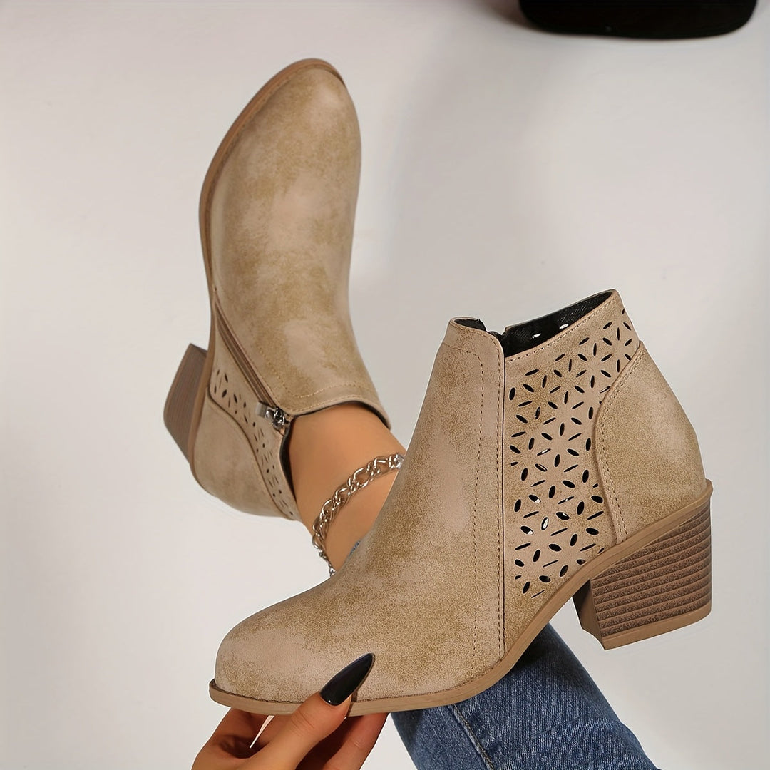 Women’s Ankle Boots with Perforated Panels