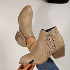 Women’s Ankle Boots with Perforated Panels