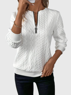 Nora | Women’s Cable Knit Sweater with Zipper