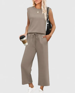 Women’s Comfortable Two-Piece Set with Drawstring Waist