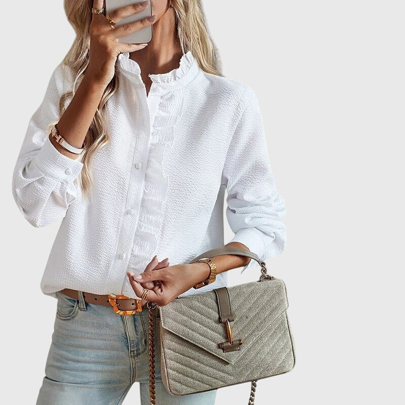 Kaitlyn | Women’s Elegant Blouse with Ruffle Front