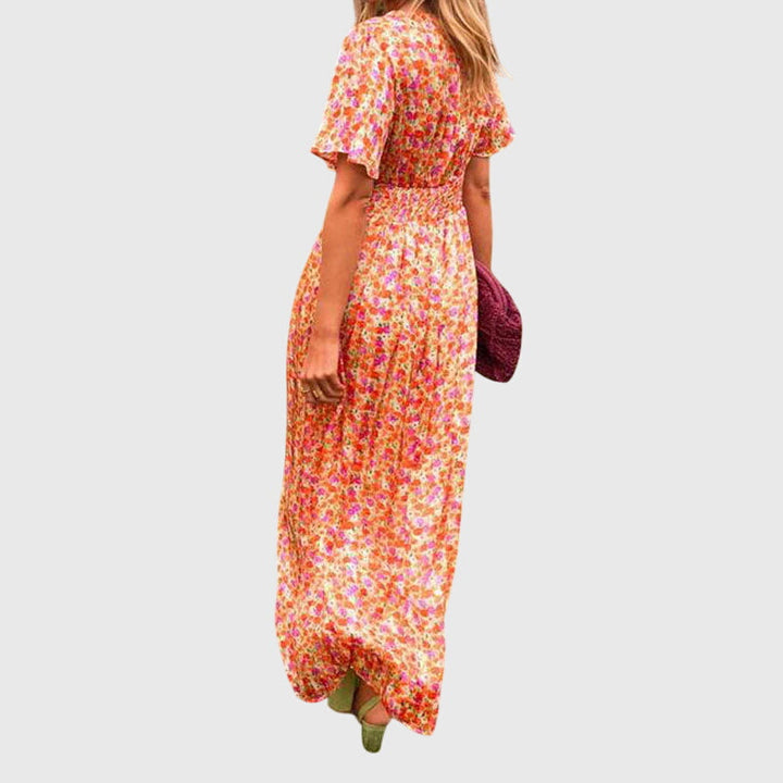 Alice | Women’s Floral Maxi Dress with Cinched Waist
