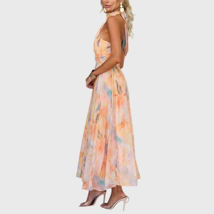 Women’s Halter Maxi Dress with Open Back