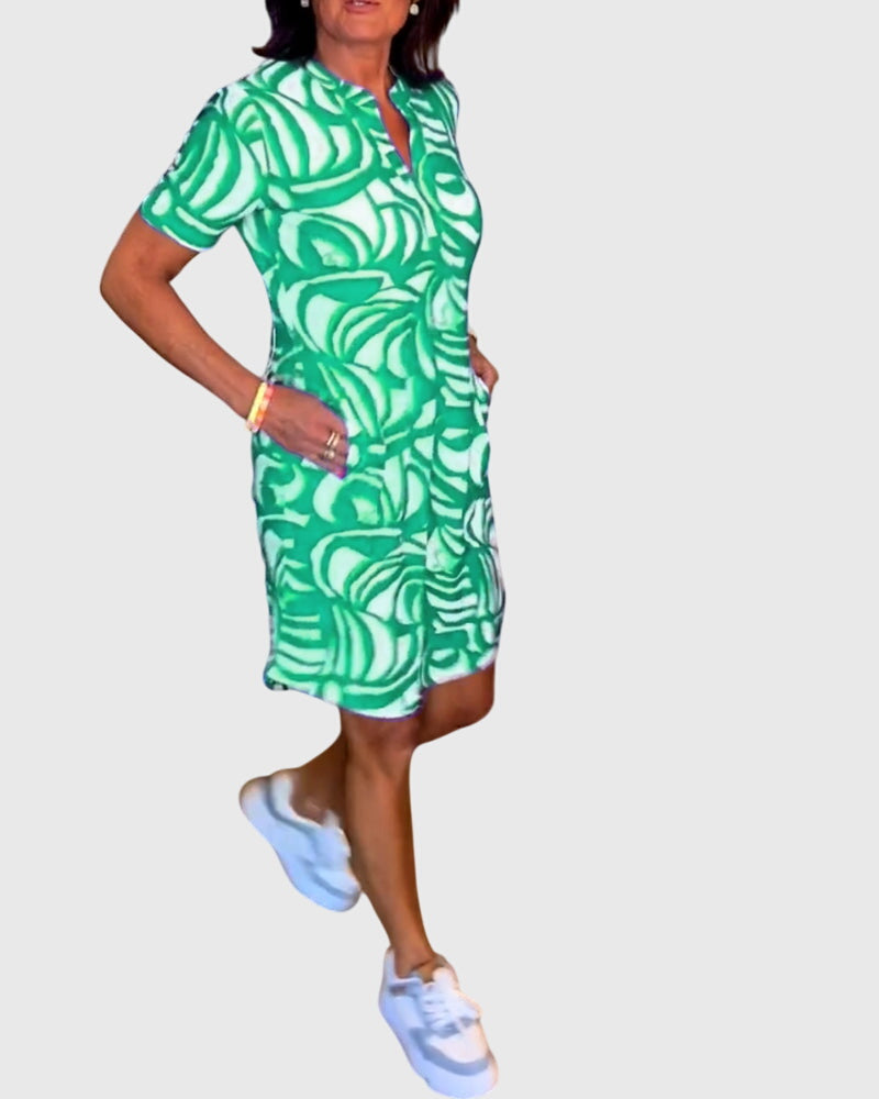 Elle | Women’s A-line Walk Dress with Airy Sleeves