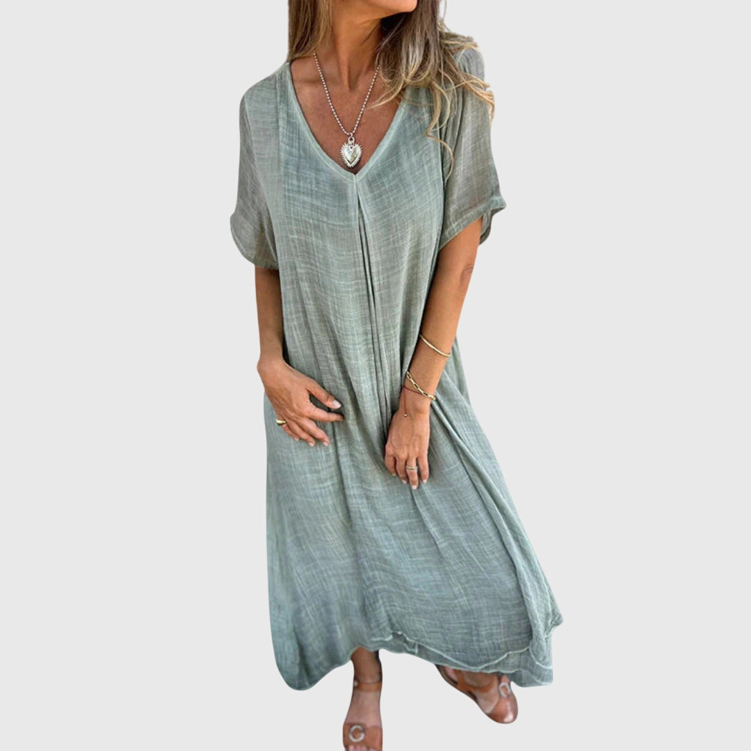 Fiona | Women’s Elegant Lightweight Dress with V-Neck