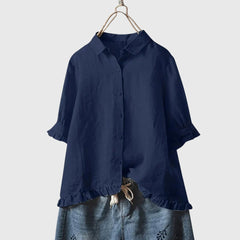 Women’s Elegant Shirt with Ruffle Hem
