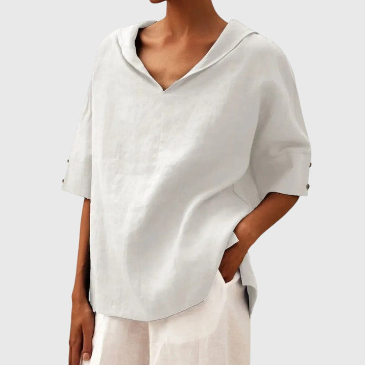 Women’s V-Neck Blouse with Lightweight Comfort