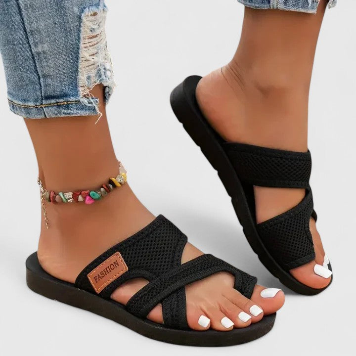 Womens Comfortable Mesh Slide Sandals - Breathable Summer Slippers