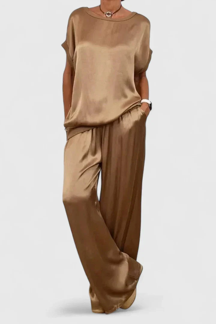 Jessykkah | Women’s Relaxed Two-Piece Set with Wide-Leg Pants