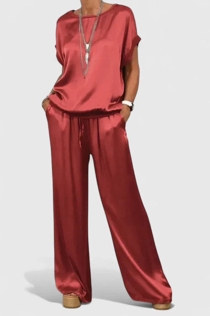 Jessykkah | Women’s Relaxed Two-Piece Set with Wide-Leg Pants