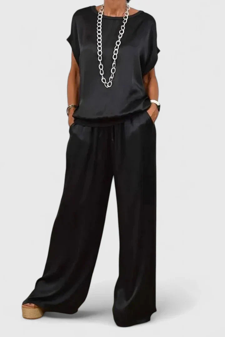 Jessykkah | Women’s Relaxed Two-Piece Set with Wide-Leg Pants