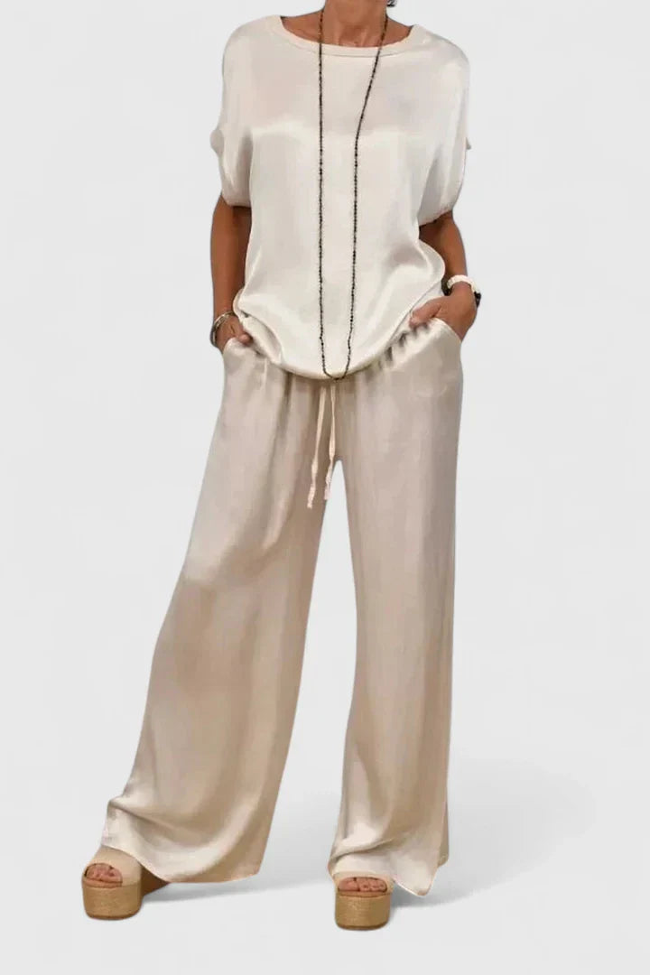 Jessykkah | Women’s Relaxed Two-Piece Set with Wide-Leg Pants