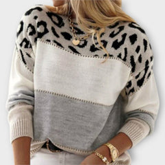 Women’s Leopard Print Sweater with Cozy Fit