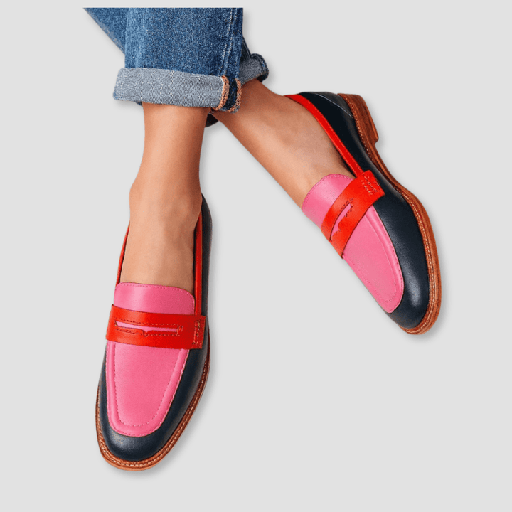Women’s Playful Loafers with Color-Block Finish