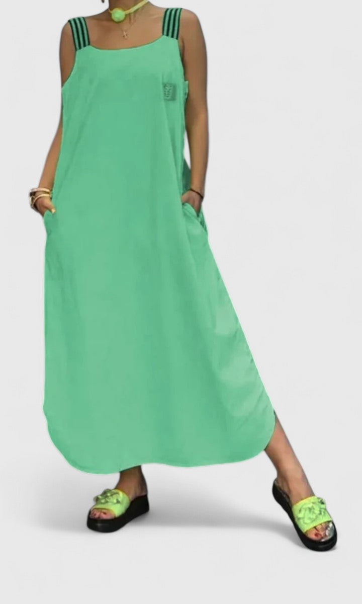 Pandora | Women’s Elegant Suspender Dress with Striped Straps