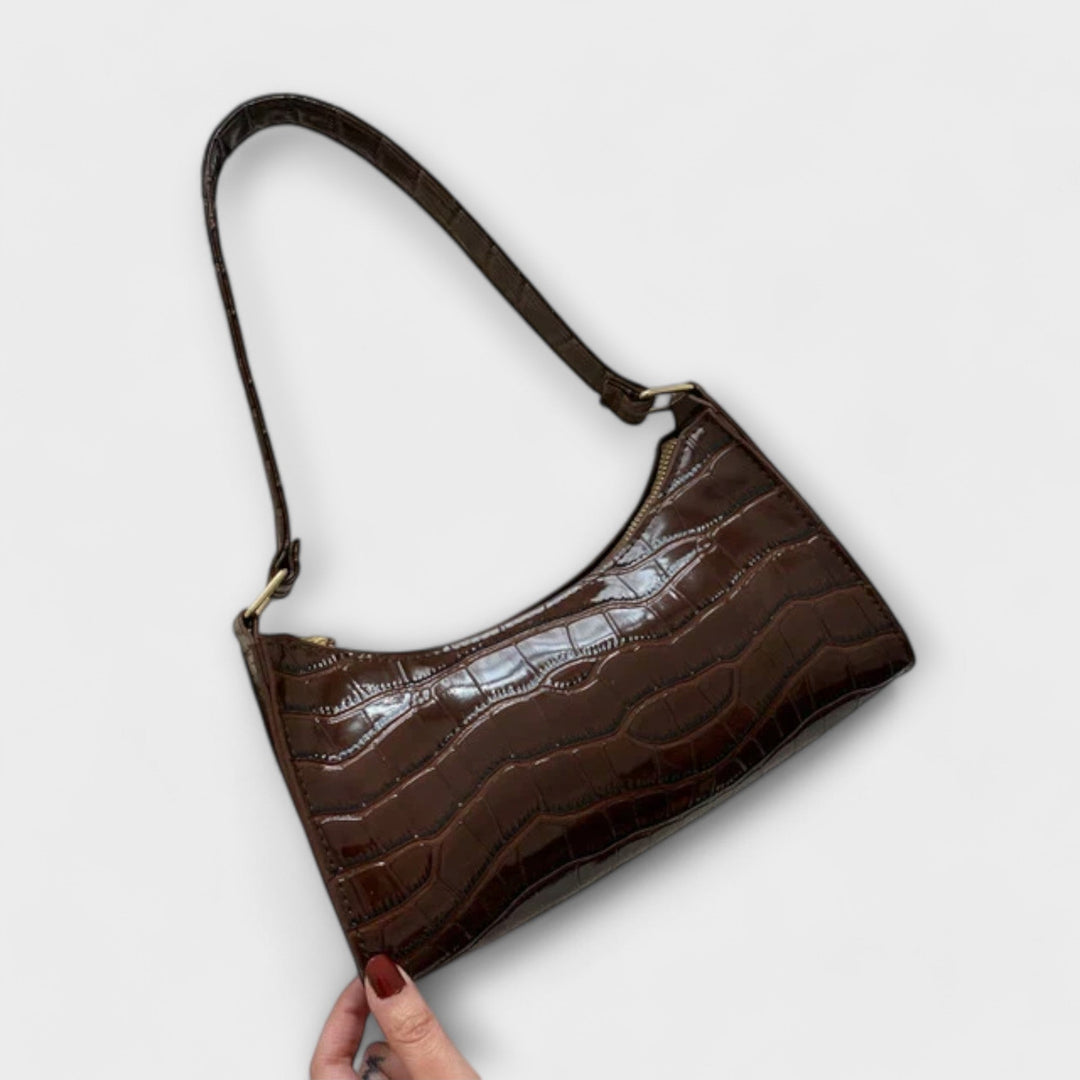 Olivia | Women’s Shiny Crocodile-Texture Bag with Comfortable Handles