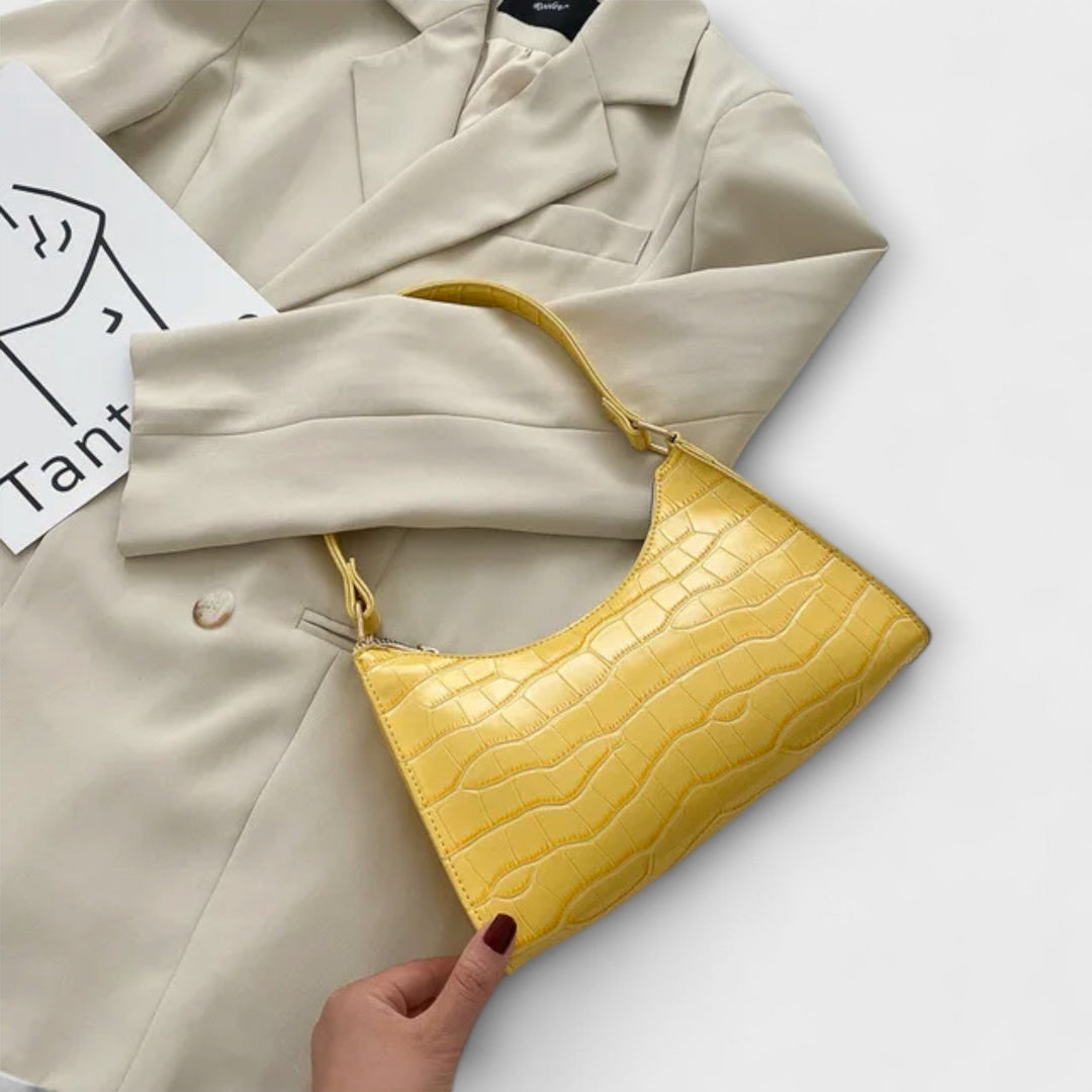 Olivia | Women’s Shiny Crocodile-Texture Bag with Comfortable Handles
