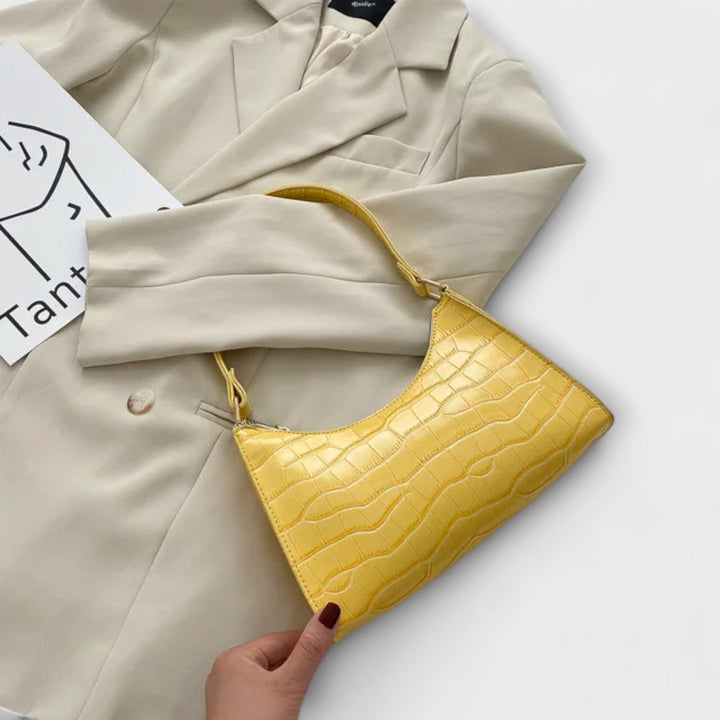 Olivia | Women’s Shiny Crocodile-Texture Bag with Comfortable Handles