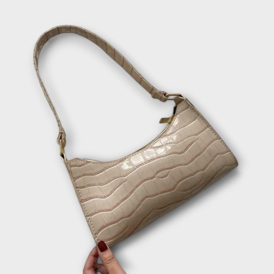 Olivia | Women’s Shiny Crocodile-Texture Bag with Comfortable Handles