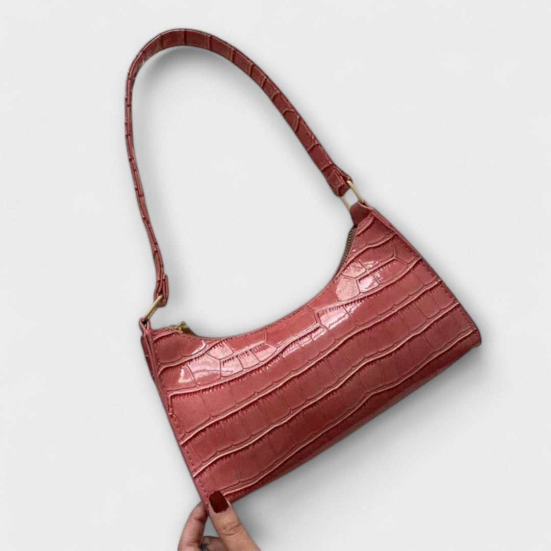 Olivia | Women’s Shiny Crocodile-Texture Bag with Comfortable Handles