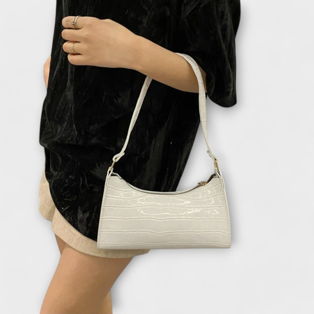 Olivia | Women’s Shiny Crocodile-Texture Bag with Comfortable Handles