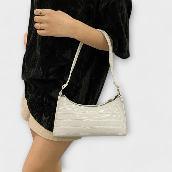 Olivia | Women’s Shiny Crocodile-Texture Bag with Comfortable Handles