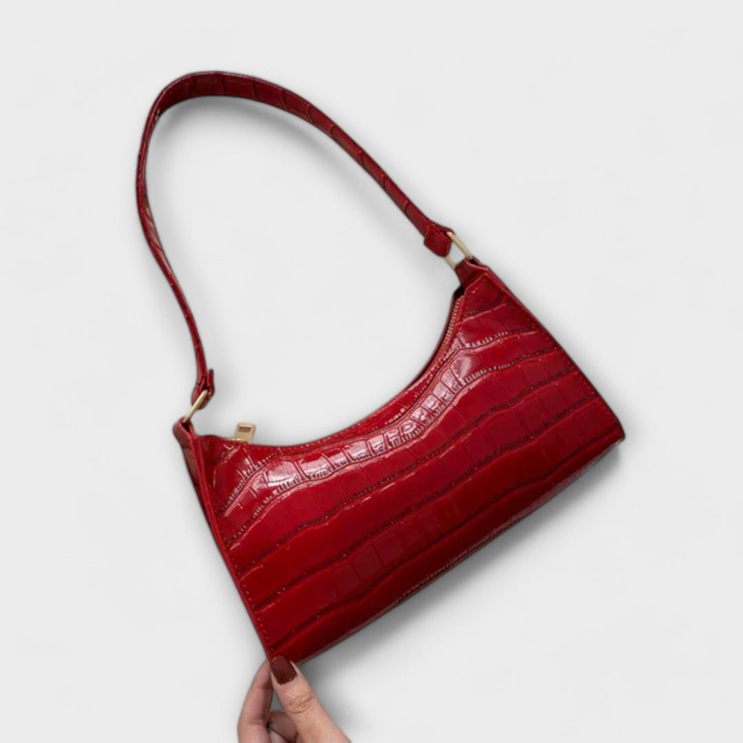 Olivia | Women’s Shiny Crocodile-Texture Bag with Comfortable Handles