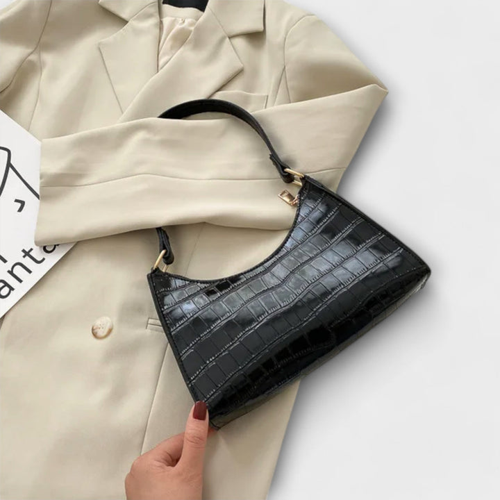 Olivia | Women’s Shiny Crocodile-Texture Bag with Comfortable Handles