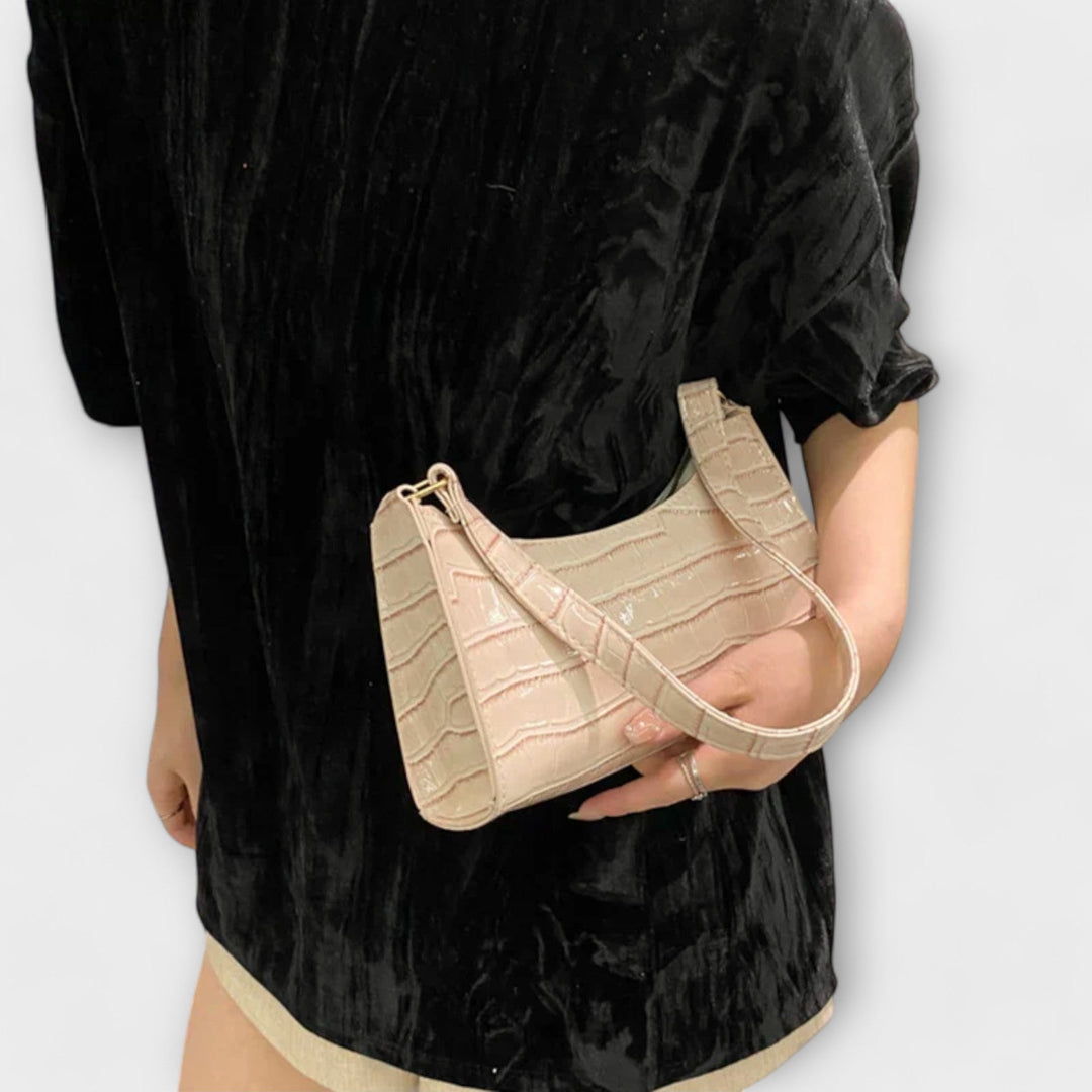 Olivia | Women’s Shiny Crocodile-Texture Bag with Comfortable Handles