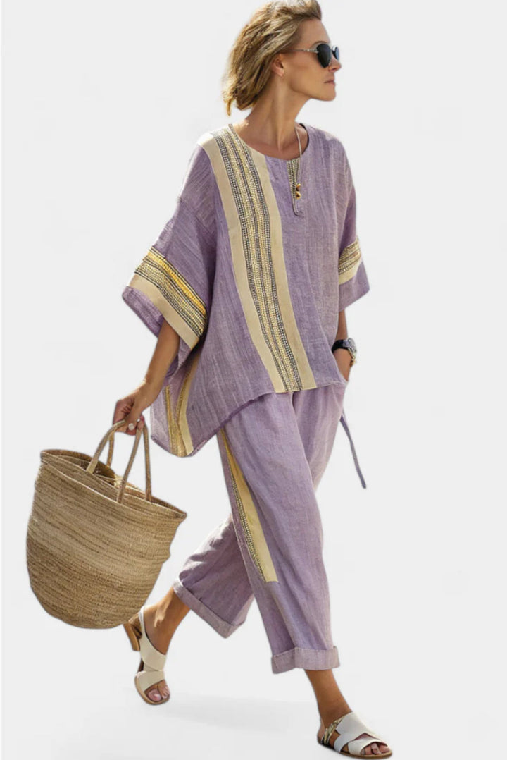 Vivanya | Women’s Elegant Set with Striped Detailing